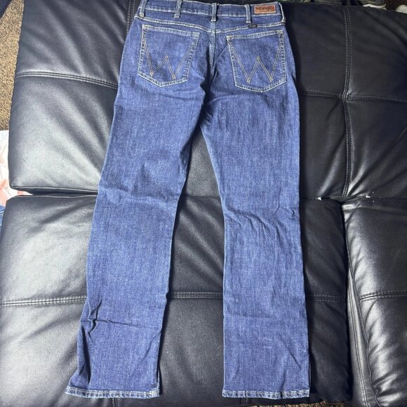 Wrangler Men's Slim Fit Boot Cut Jeans Blue Denim 5-Pocket Outdoor Preppy 32/34 - Picture 2 of 16